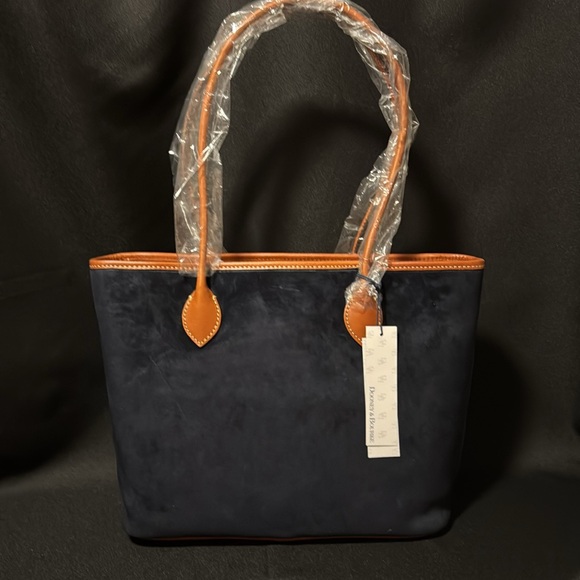 Navy Suede Tote - Picture 2 of 7